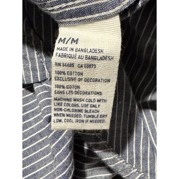 American Eagle Button Down Shirt Men Size Medium Pinstripe Preppy Academia 2010s - Picture 7 of 9